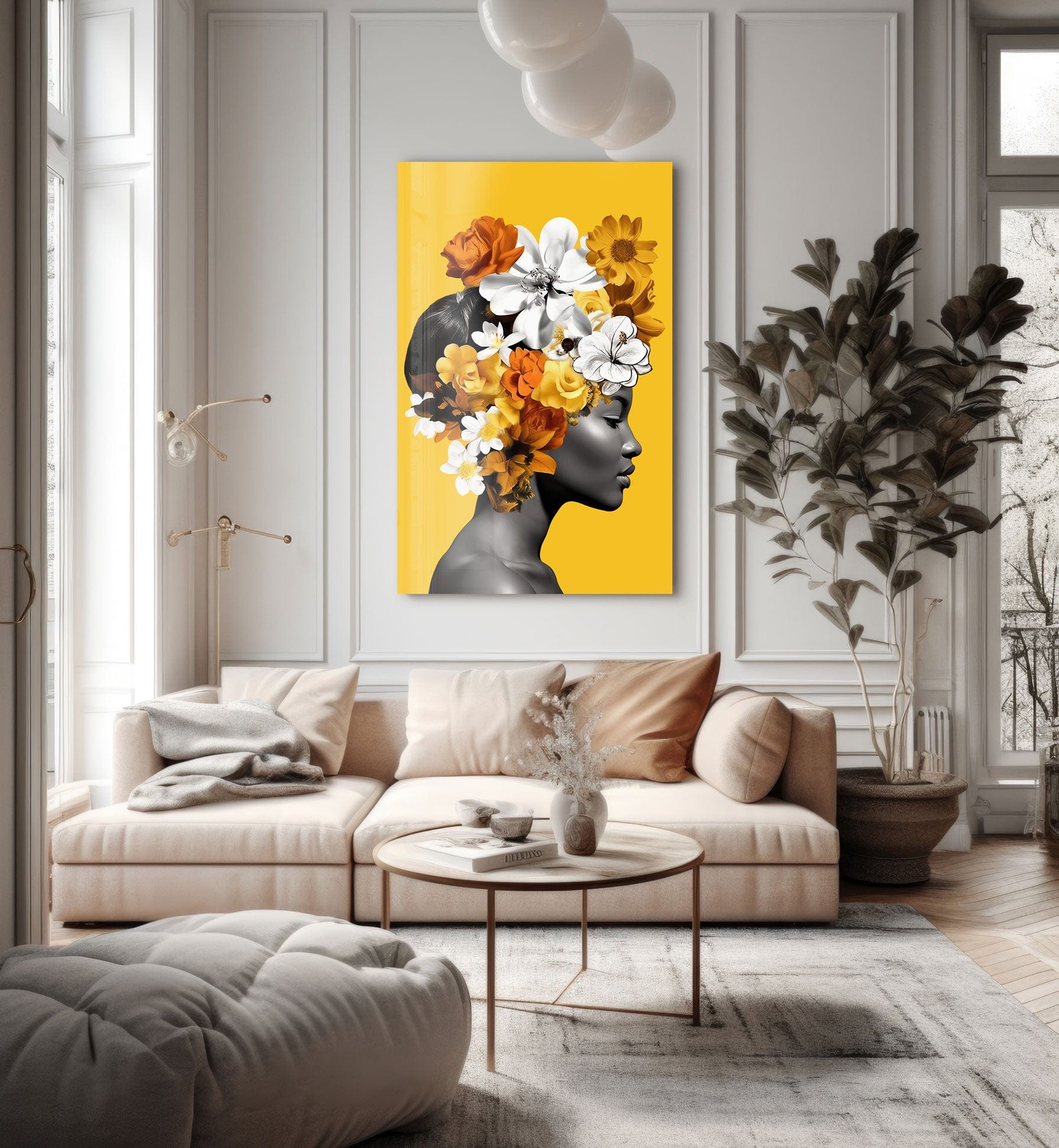 Artronauts Glass Print Floral Lady II