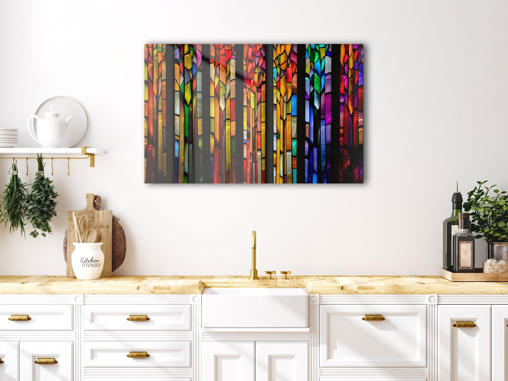 Artronauts Glass Print Multi-Coloured Stripes