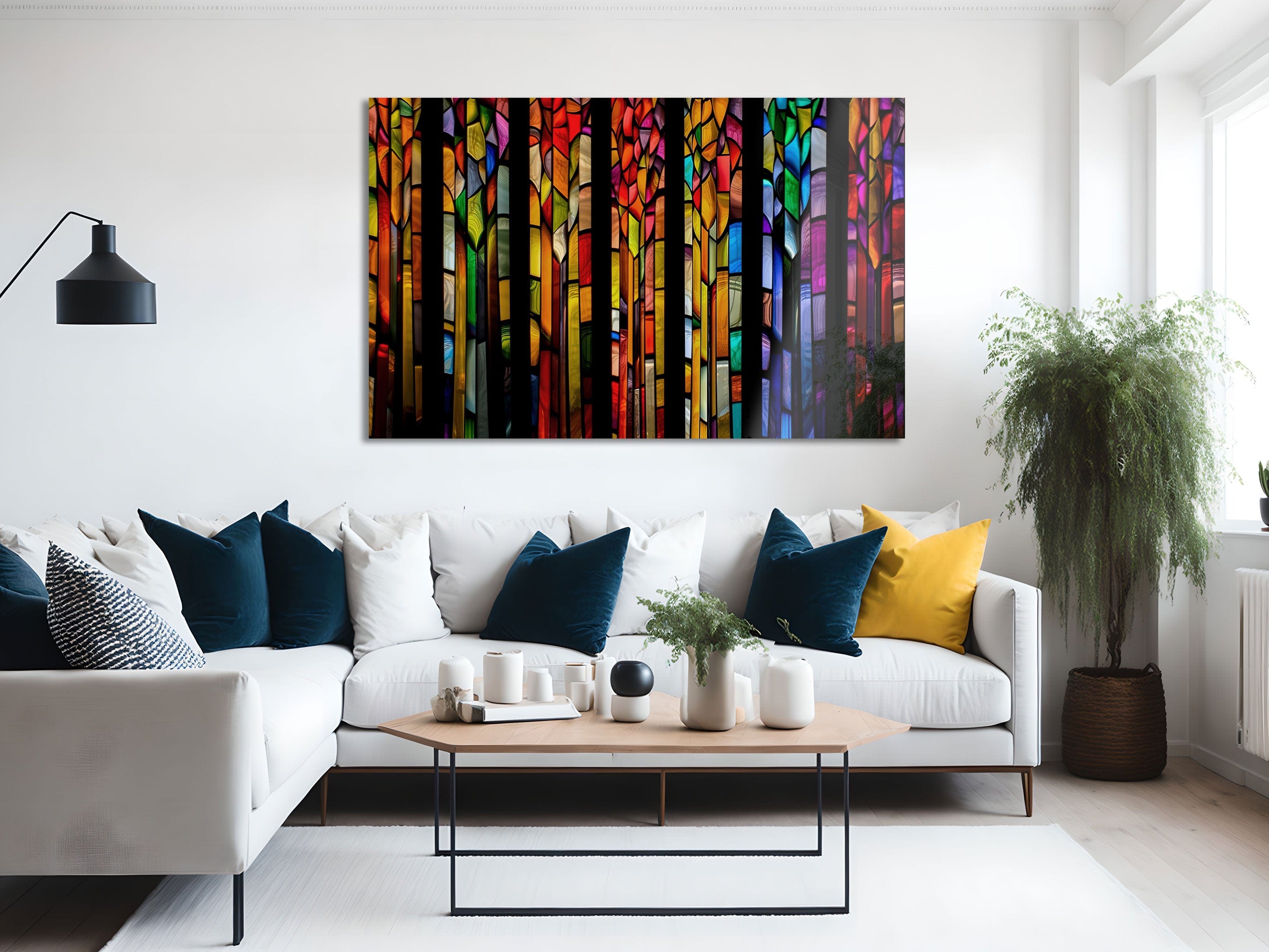 Artronauts Glass Print Multi-Coloured Stripes