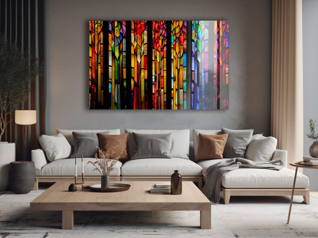 Artronauts Glass Print Multi-Coloured Stripes