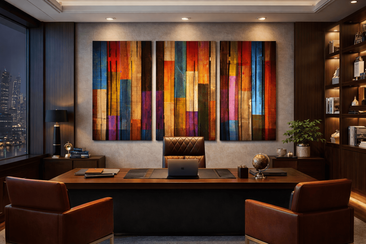 Artronauts Art Glass Print Colorful Wood - Trinity