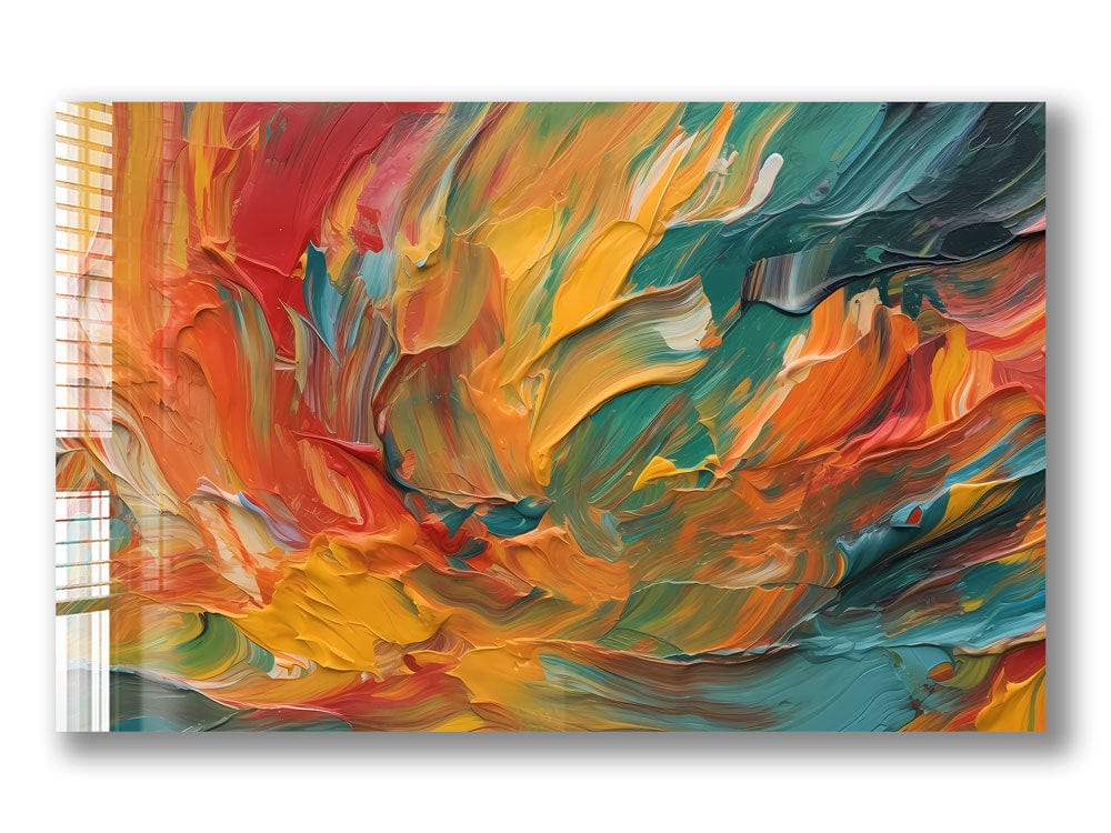 Artronauts Glass Print Orange Abstract