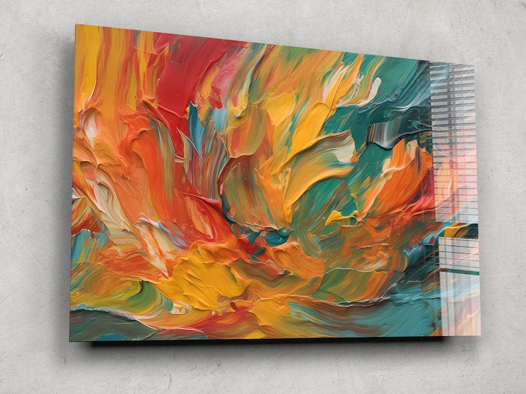 Artronauts Glass Print Orange Abstract