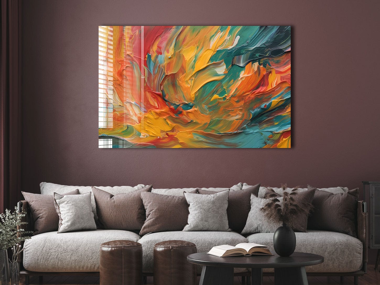 Artronauts Glass Print Orange Abstract