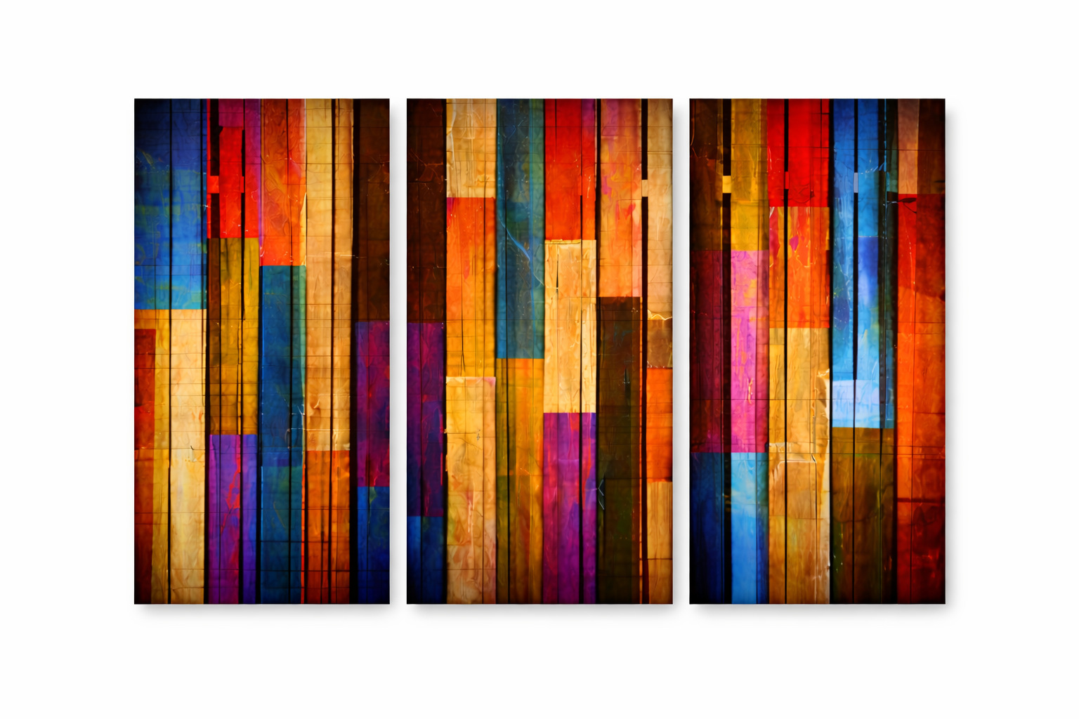 Artronauts Art Glass Print Colorful Wood - Trinity
