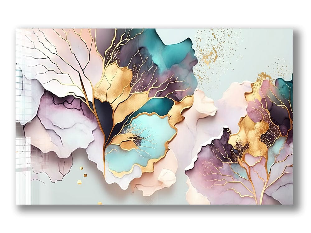 Artronauts Glass Print Pink Leaves Abstract