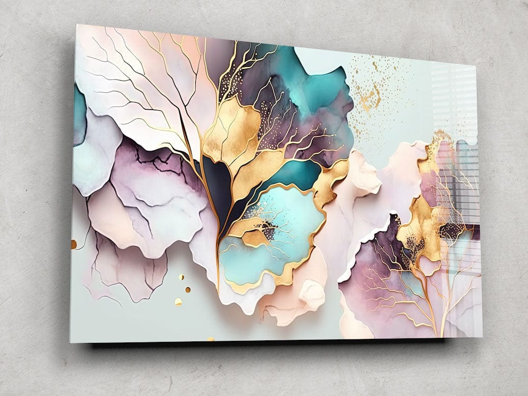 Artronauts Glass Print Pink Leaves Abstract