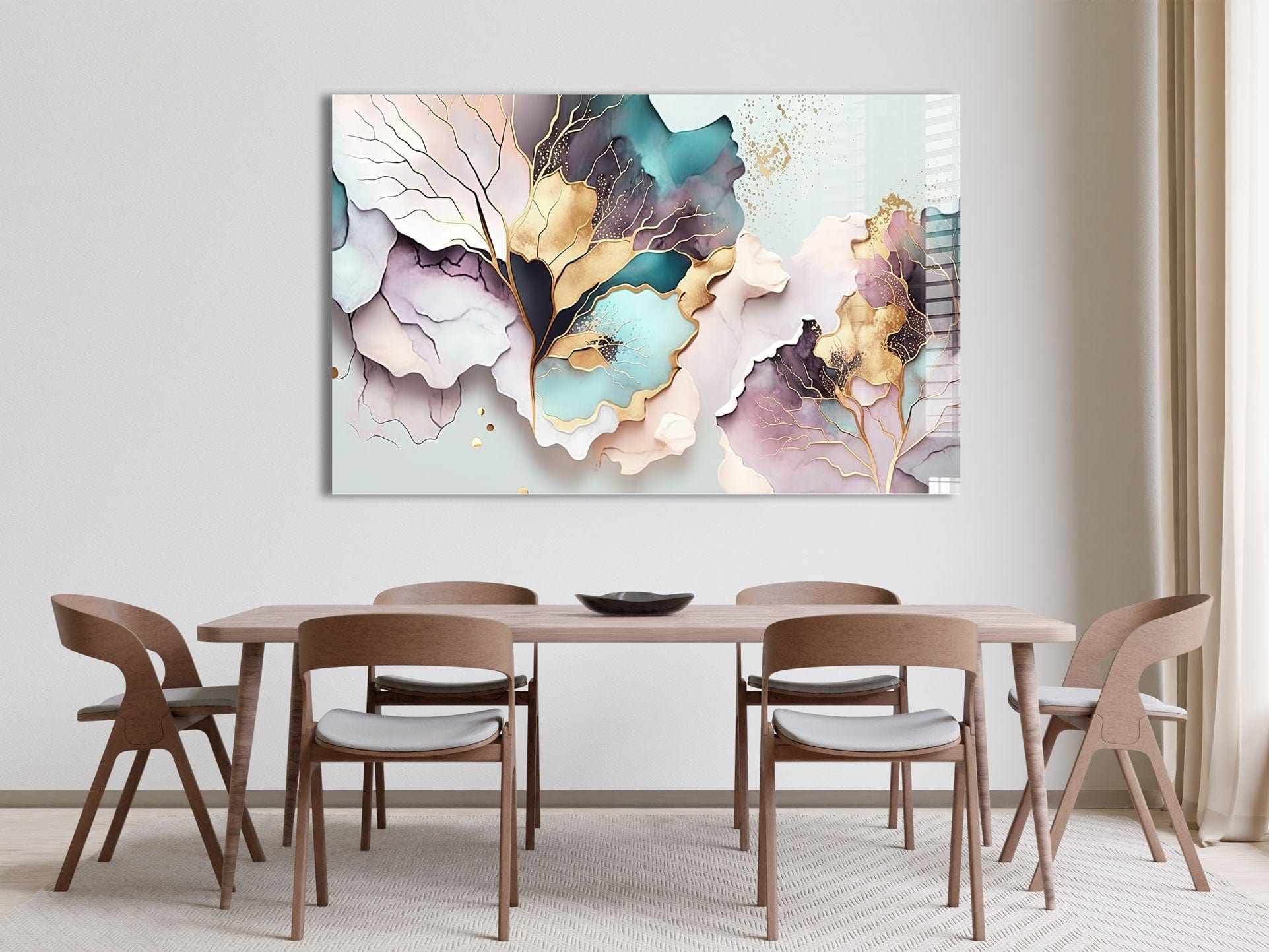 Artronauts Glass Print Pink Leaves Abstract