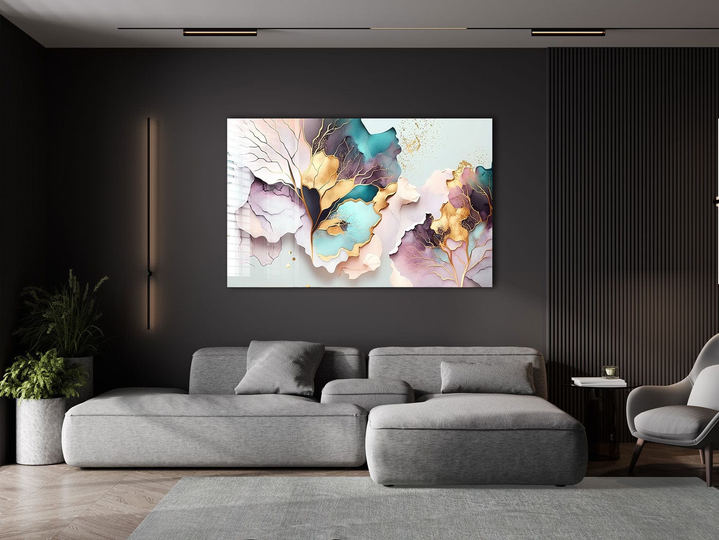 Artronauts Glass Print Pink Leaves Abstract