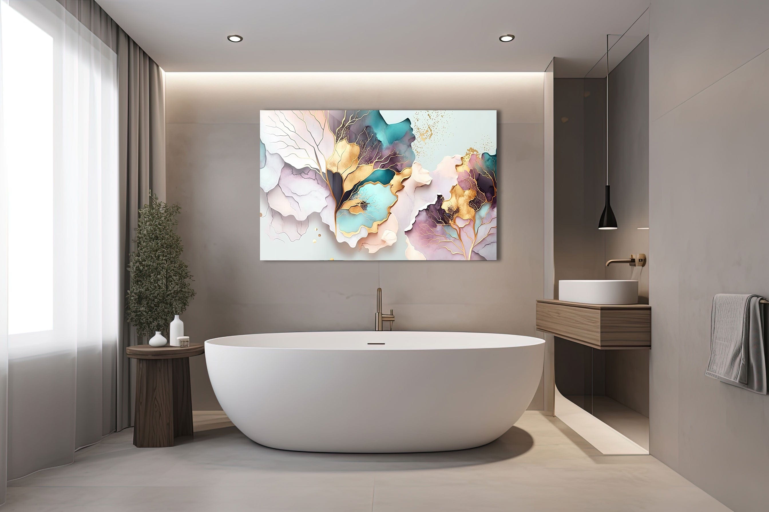 Artronauts Glass Print Pink Leaves Abstract