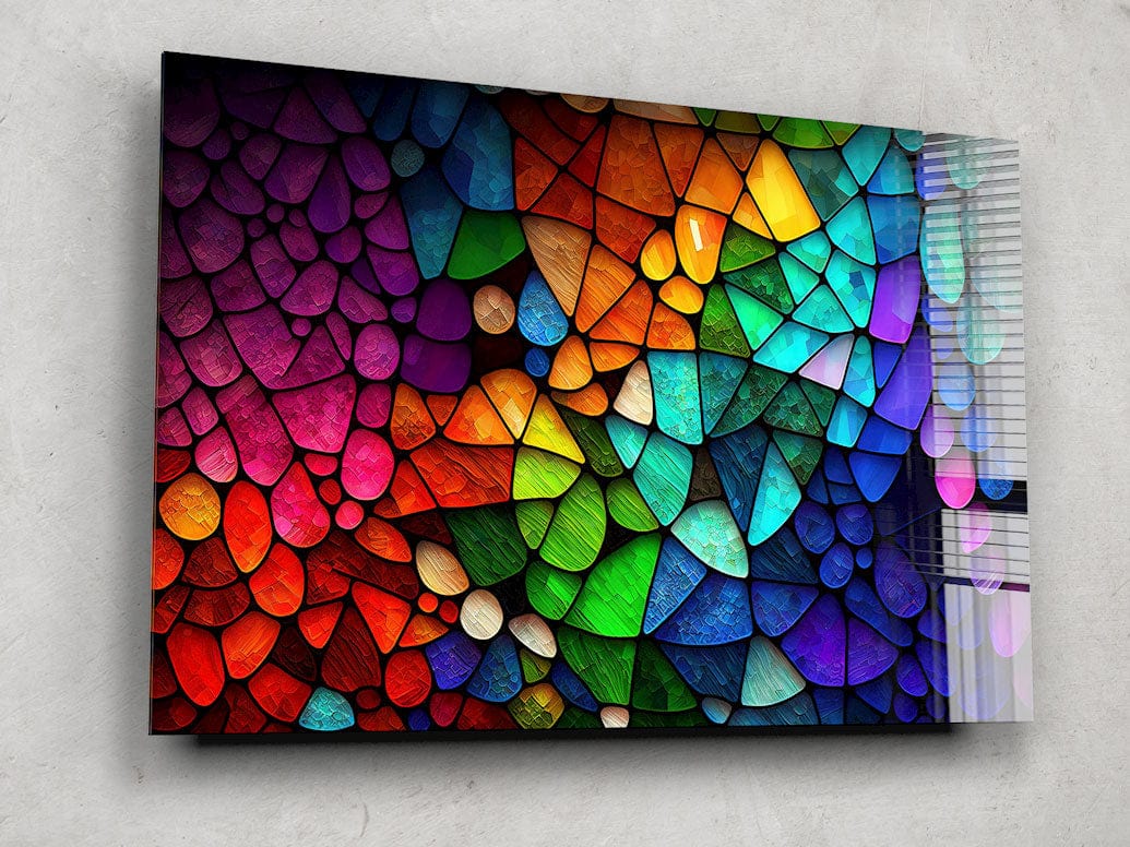 Artronauts Glass Print Rainbow Coloured Stones