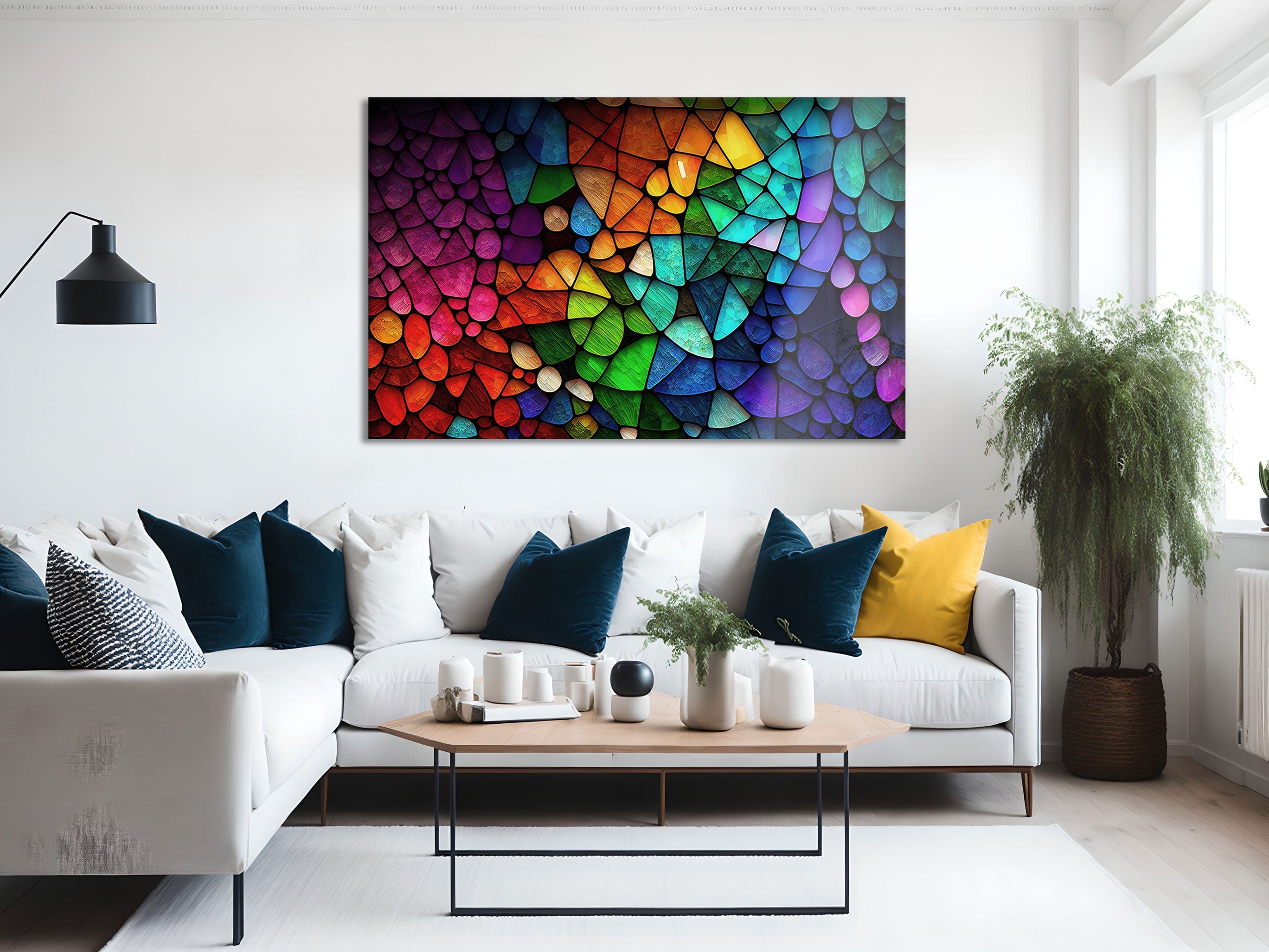 Artronauts Glass Print Rainbow Coloured Stones