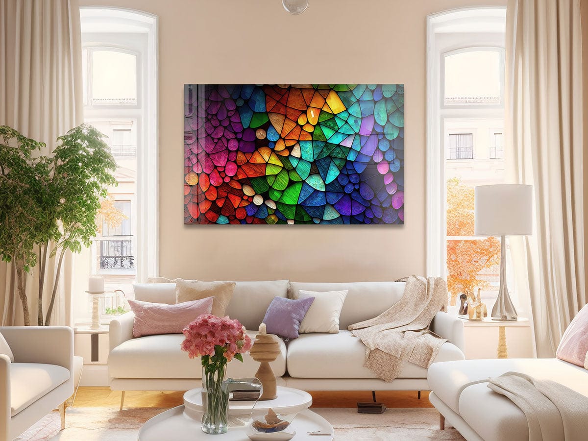 Artronauts Glass Print Rainbow Coloured Stones