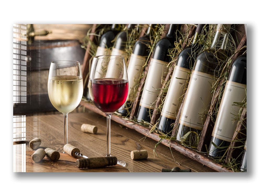 Artronauts Glass Print Red & White Wine Glasses