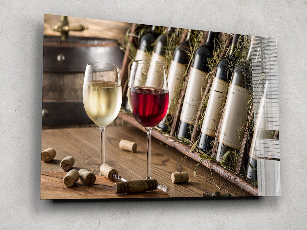 Artronauts Glass Print Red & White Wine Glasses