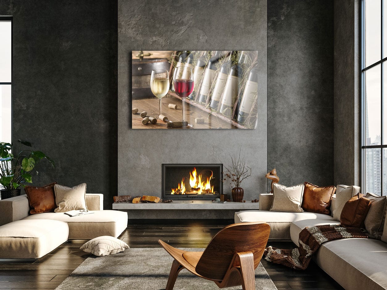 Artronauts Glass Print Red & White Wine Glasses