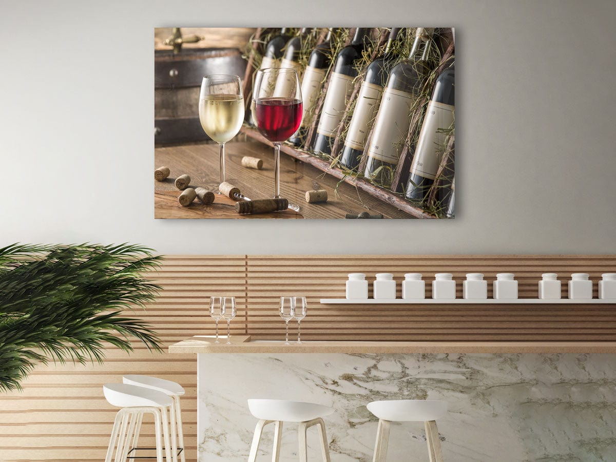 Artronauts Glass Print Red & White Wine Glasses