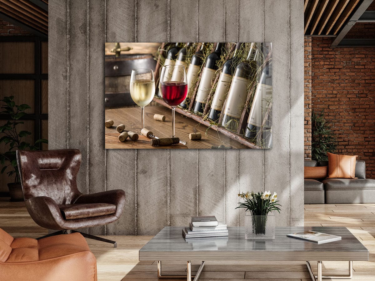 Artronauts Glass Print Red & White Wine Glasses