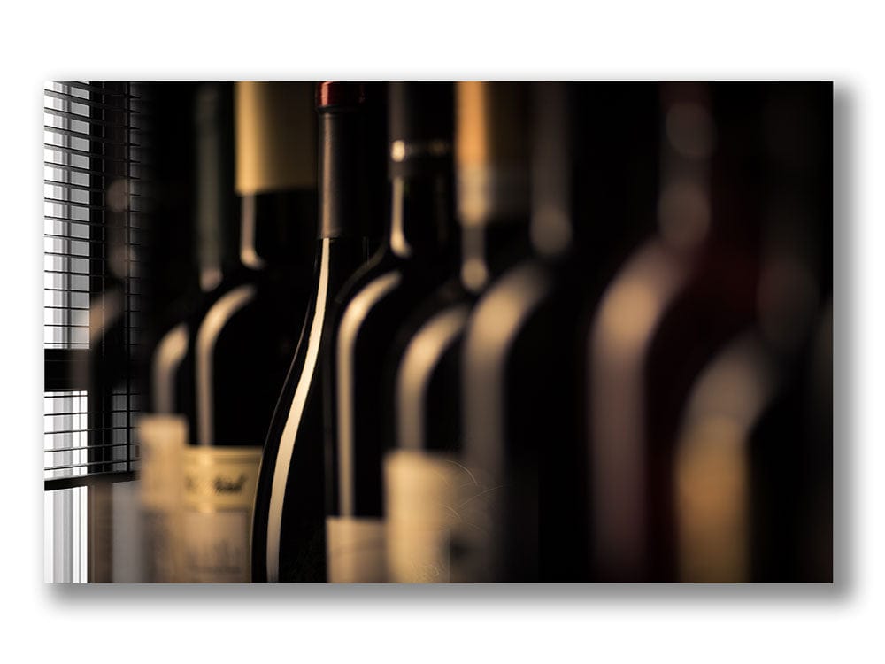 Artronauts Glass Print Red Wine Bottles
