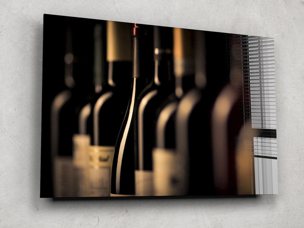 Artronauts Glass Print Red Wine Bottles