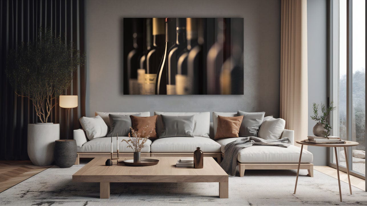 Artronauts Glass Print Red Wine Bottles