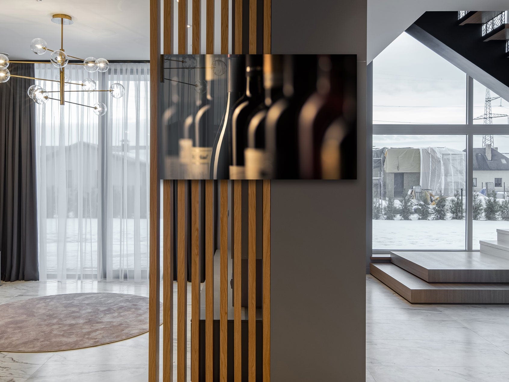 Artronauts Glass Print Red Wine Bottles