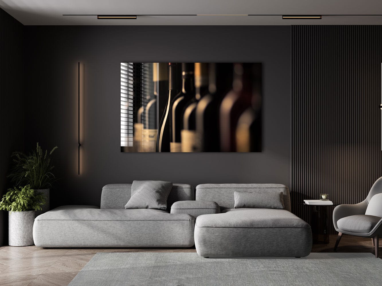 Artronauts Glass Print Red Wine Bottles