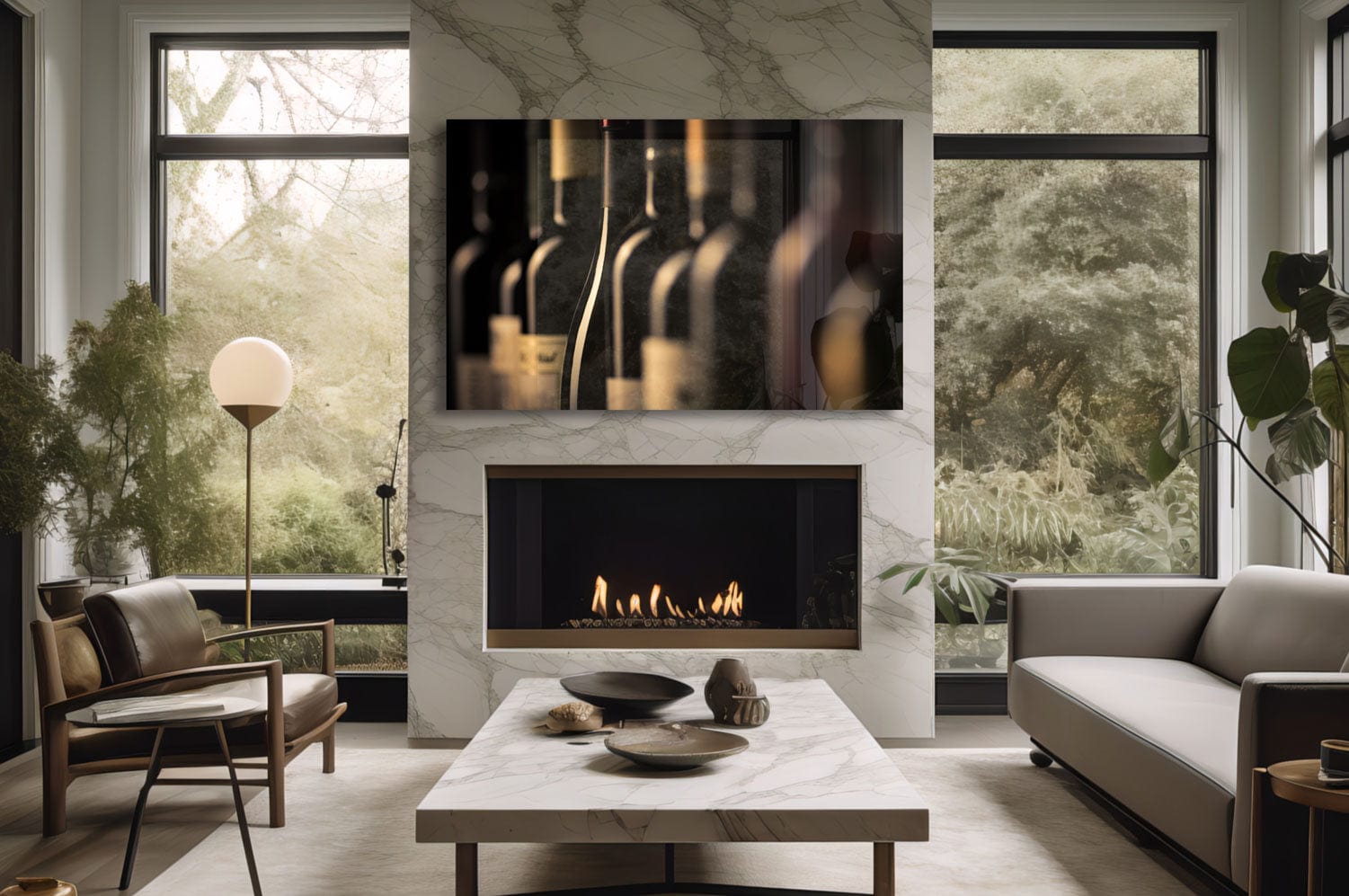 Artronauts Glass Print Red Wine Bottles