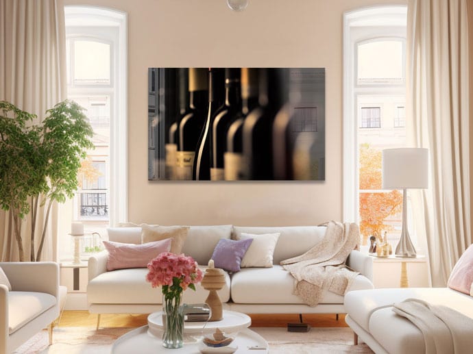 Artronauts Glass Print Red Wine Bottles