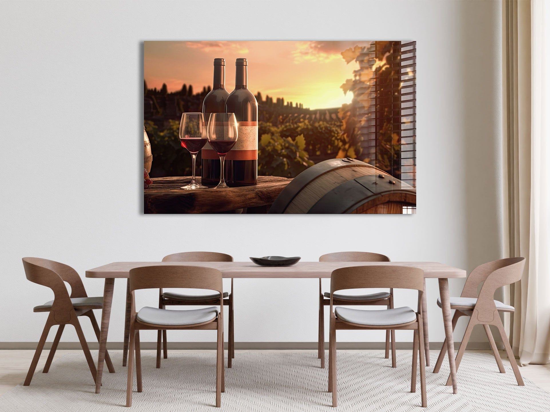 Artronauts Glass Print Red Wine & Sunset