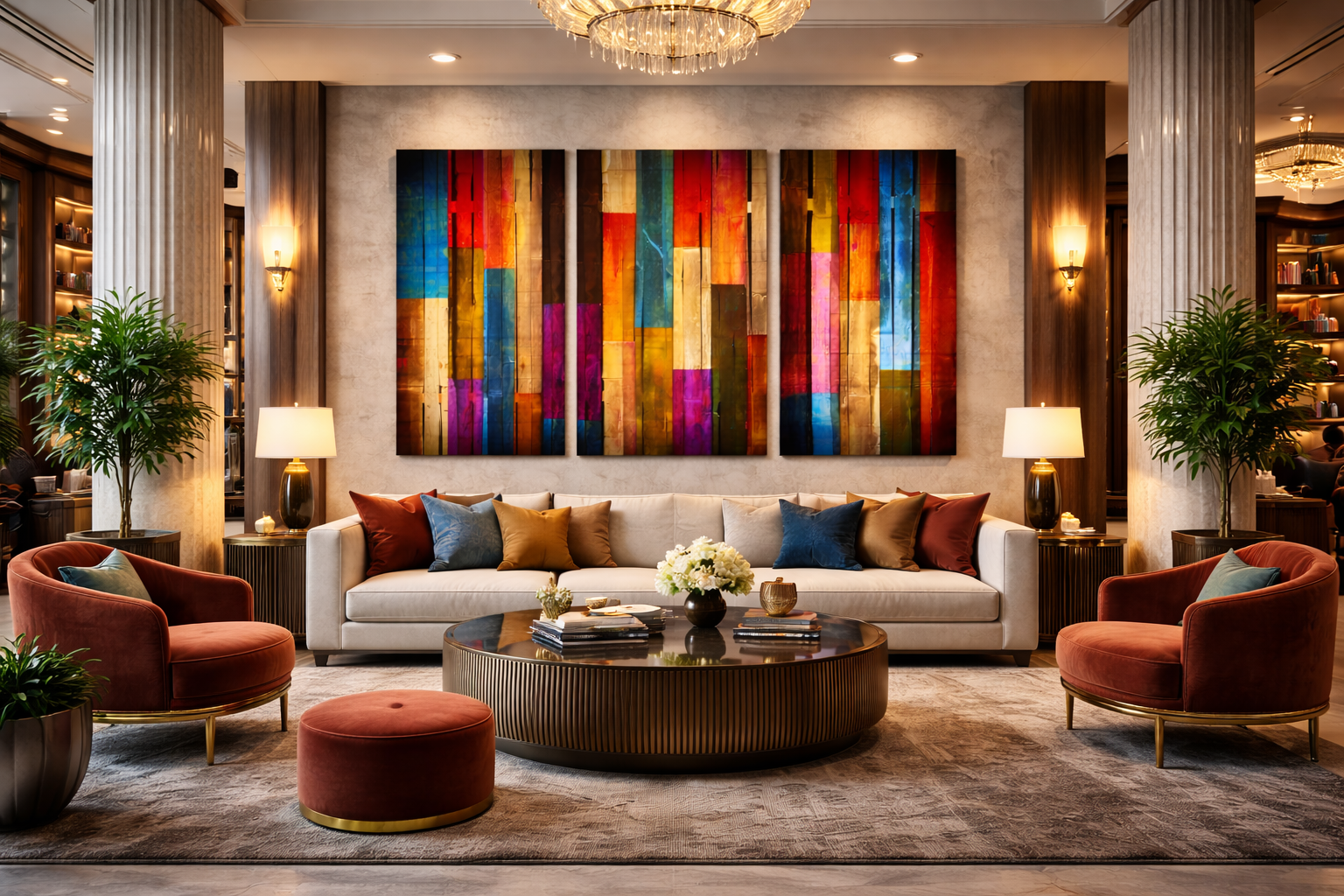 Artronauts Art Glass Print Colorful Wood - Trinity