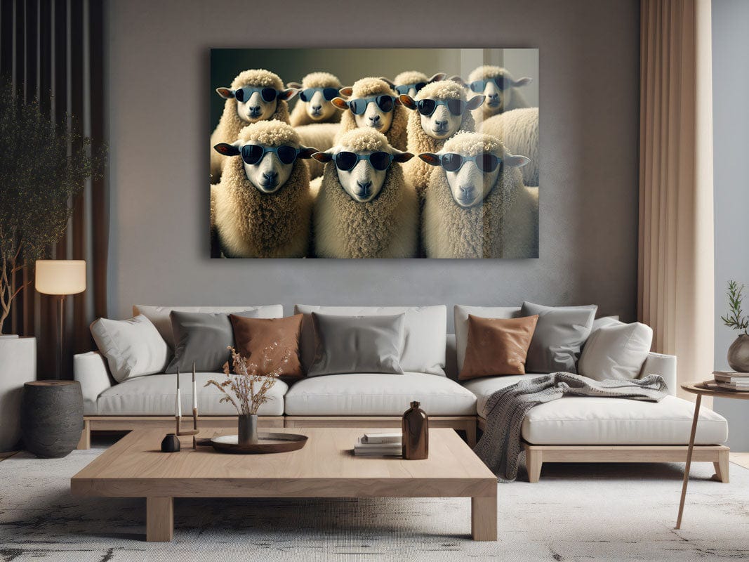 Artronauts Glass Print Sheep Gang