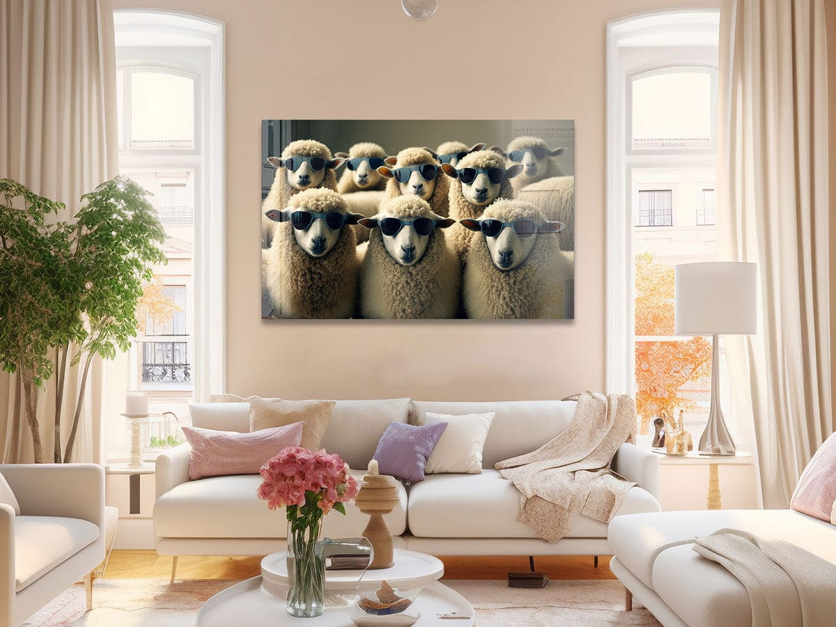 Artronauts Glass Print Sheep Gang