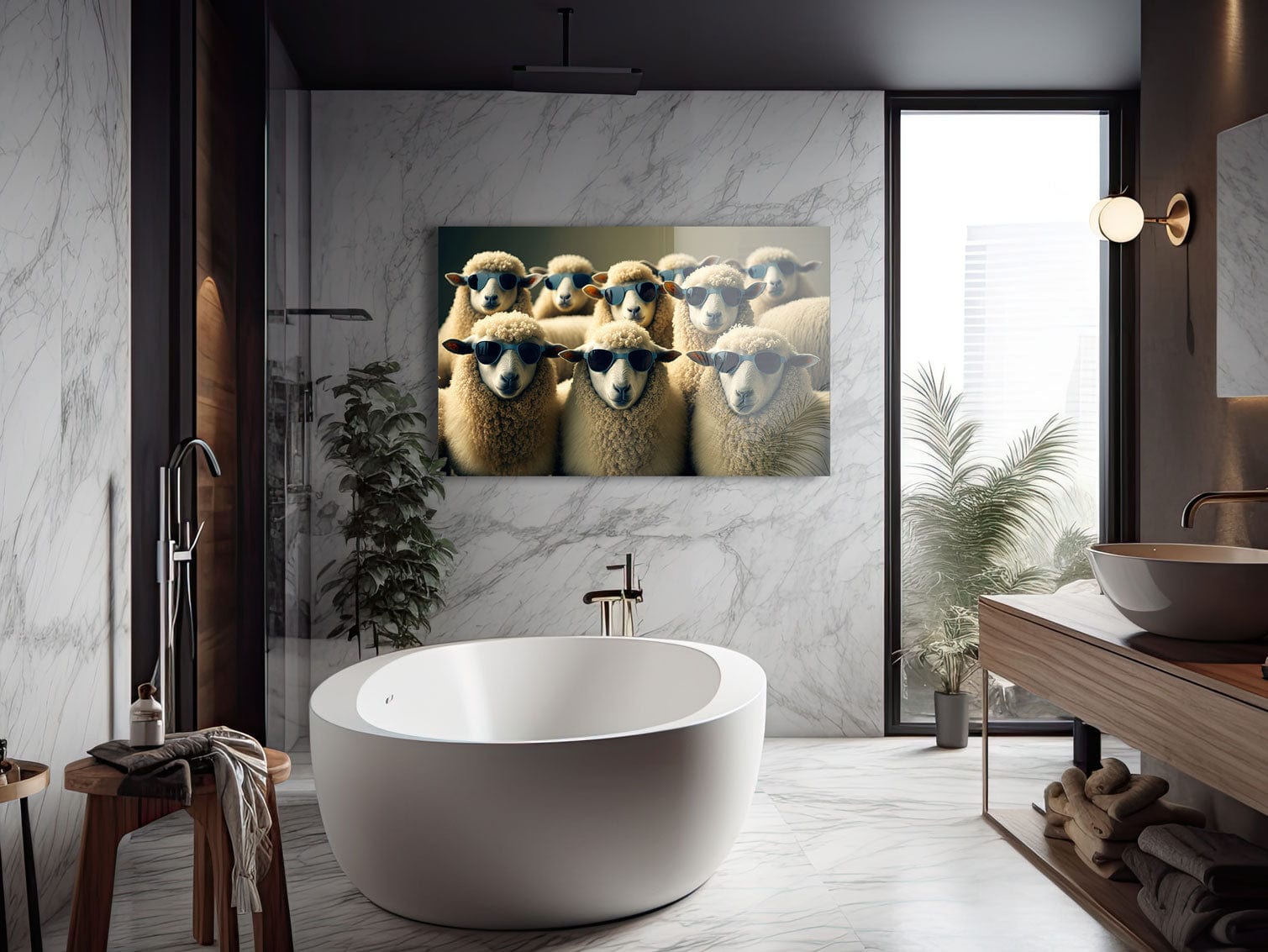 Artronauts Glass Print Sheep Gang