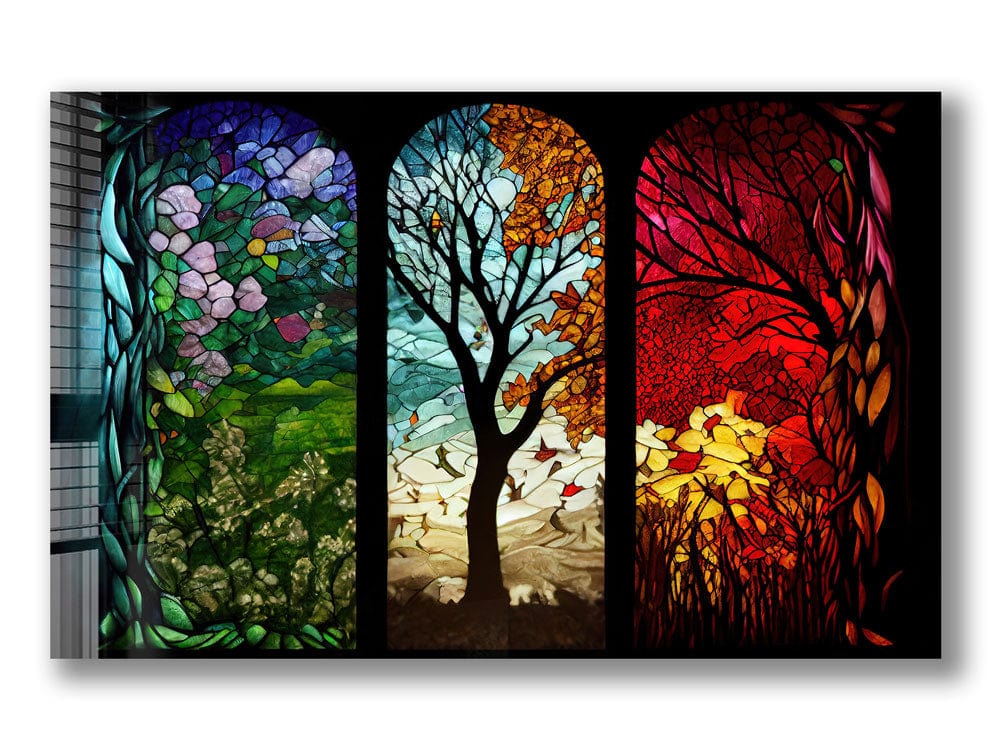 Artronauts Glass Print Seasons Stained Glass Effect