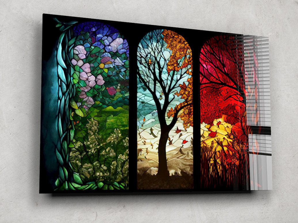 Artronauts Glass Print Seasons Stained Glass Effect