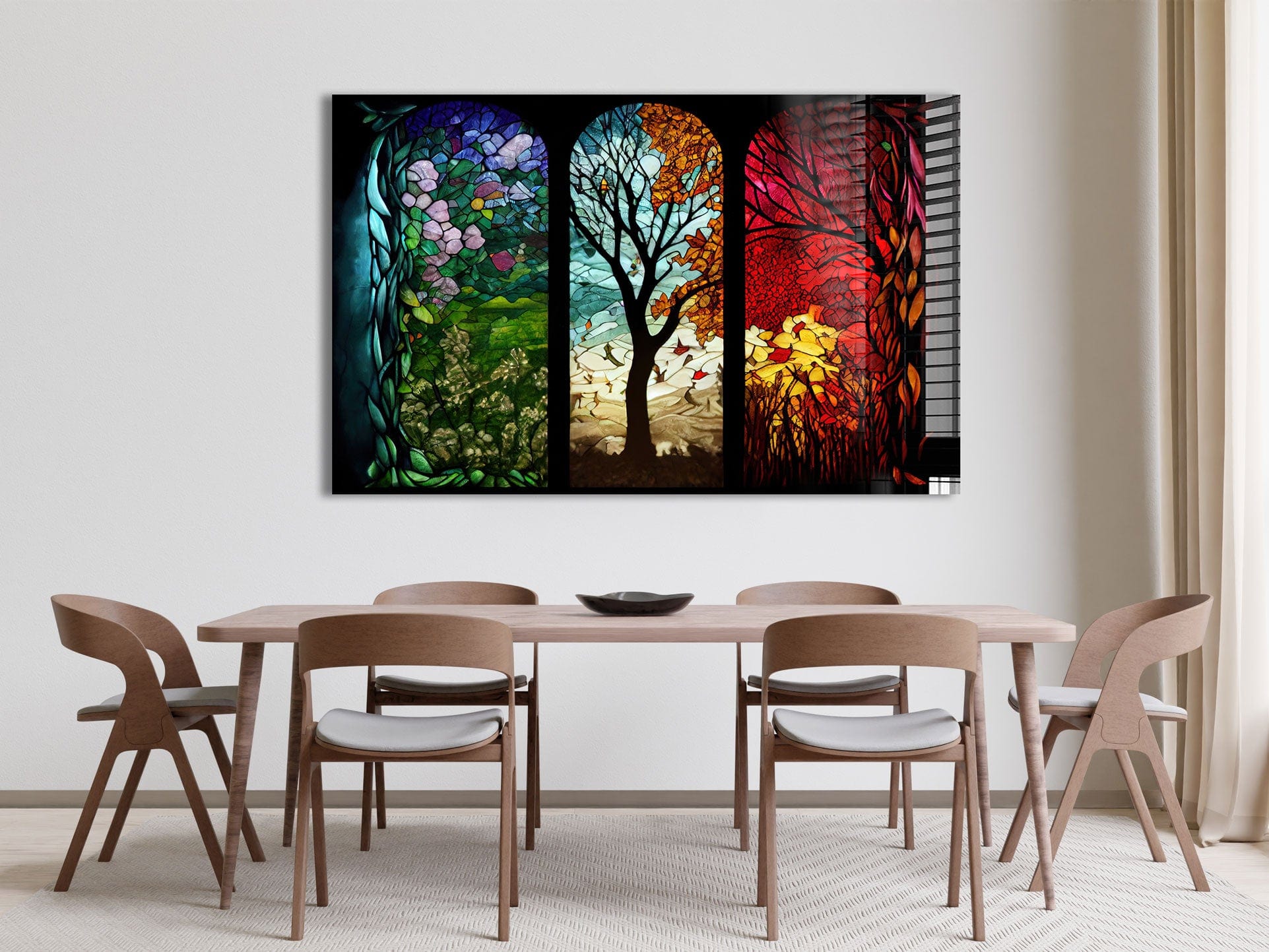 Artronauts Glass Print Seasons Stained Glass Effect