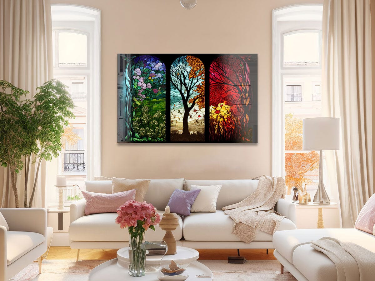 Artronauts Glass Print Seasons Stained Glass Effect