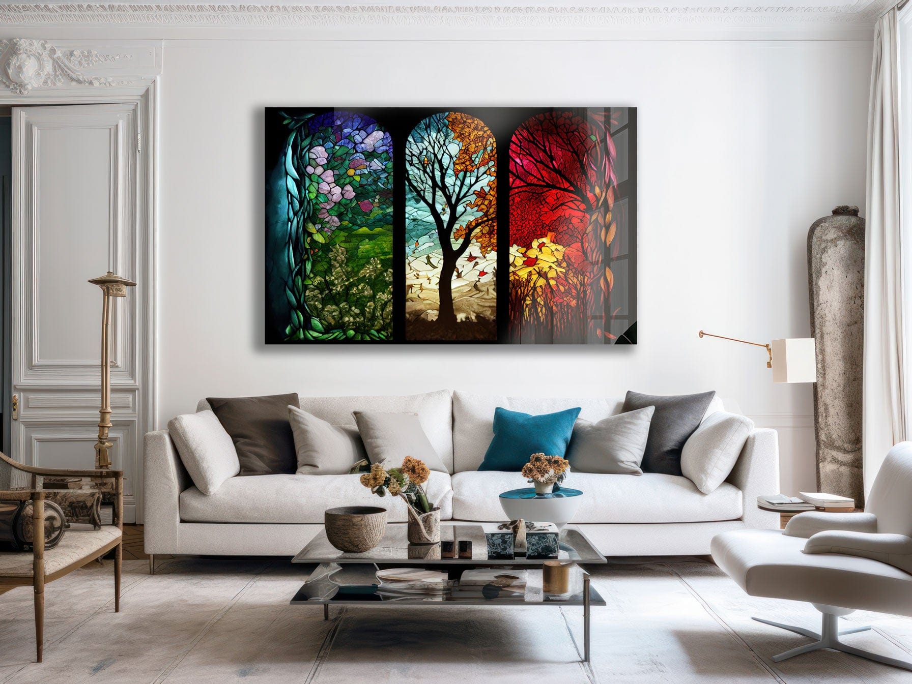 Artronauts Glass Print Seasons Stained Glass Effect