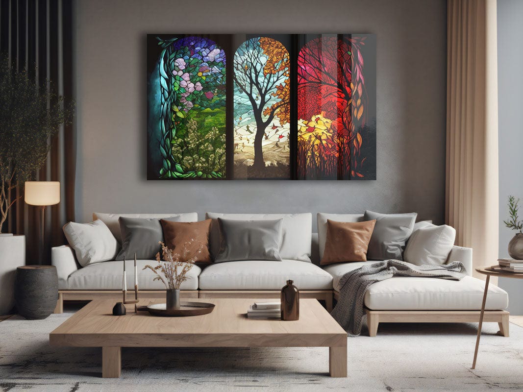 Artronauts Glass Print Seasons Stained Glass Effect