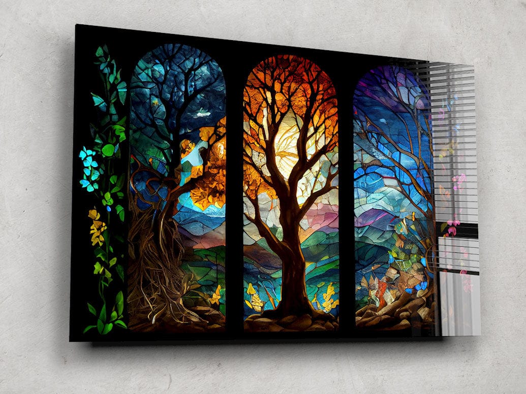 Artronauts Glass Print Magical Forest Stained Glass Effect