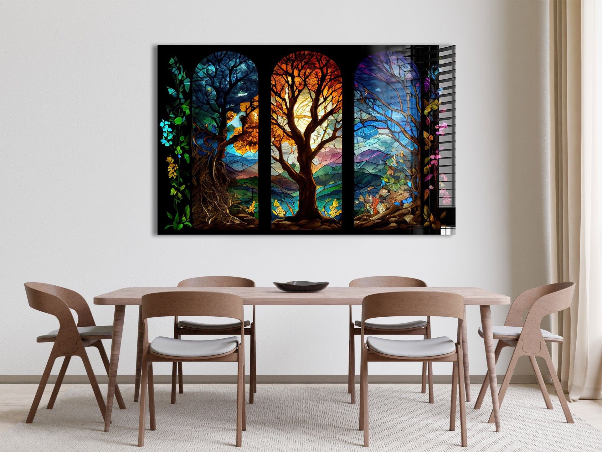 Artronauts Glass Print Magical Forest Stained Glass Effect