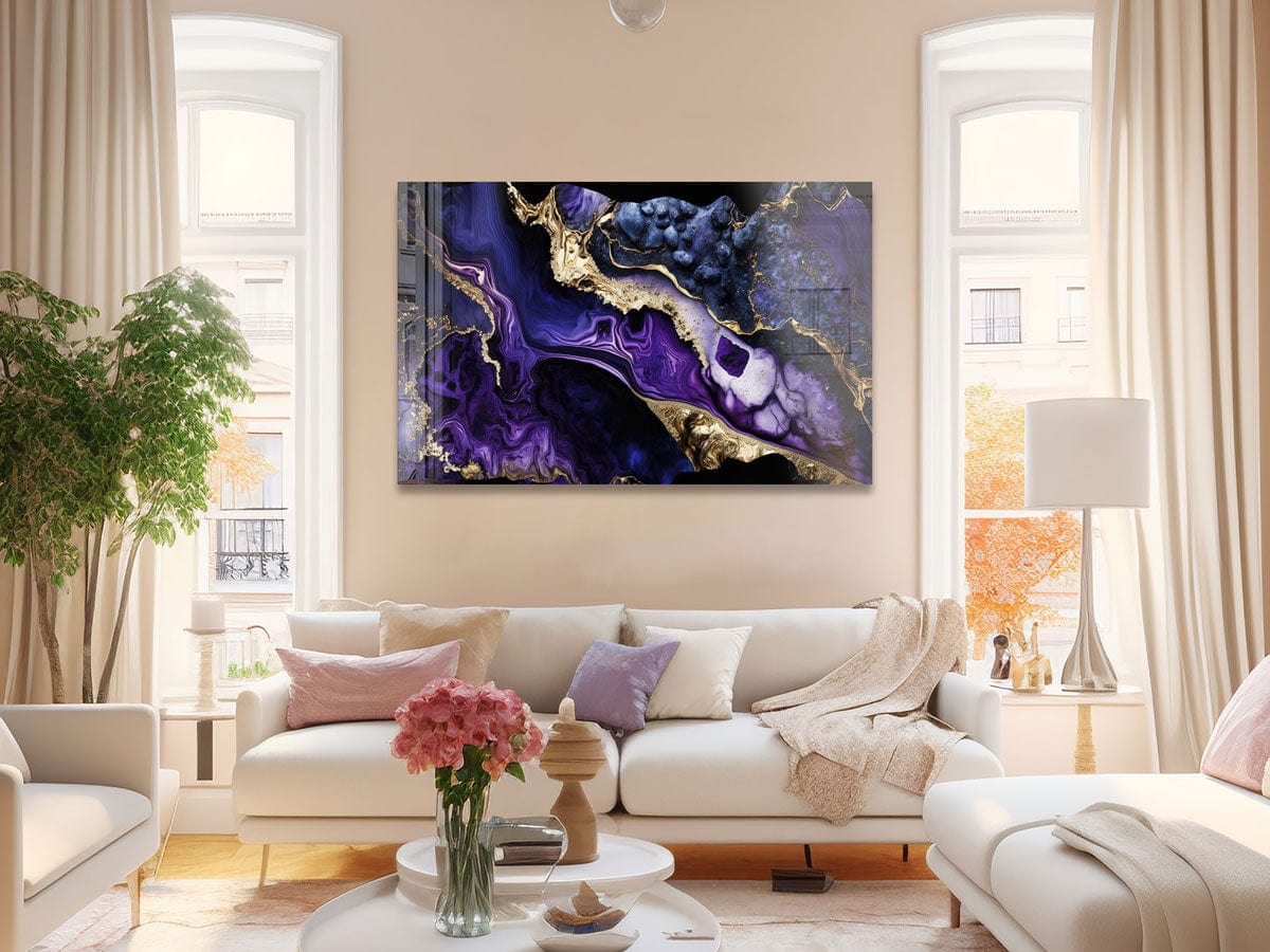Artronauts Glass Print Violet Marble Design