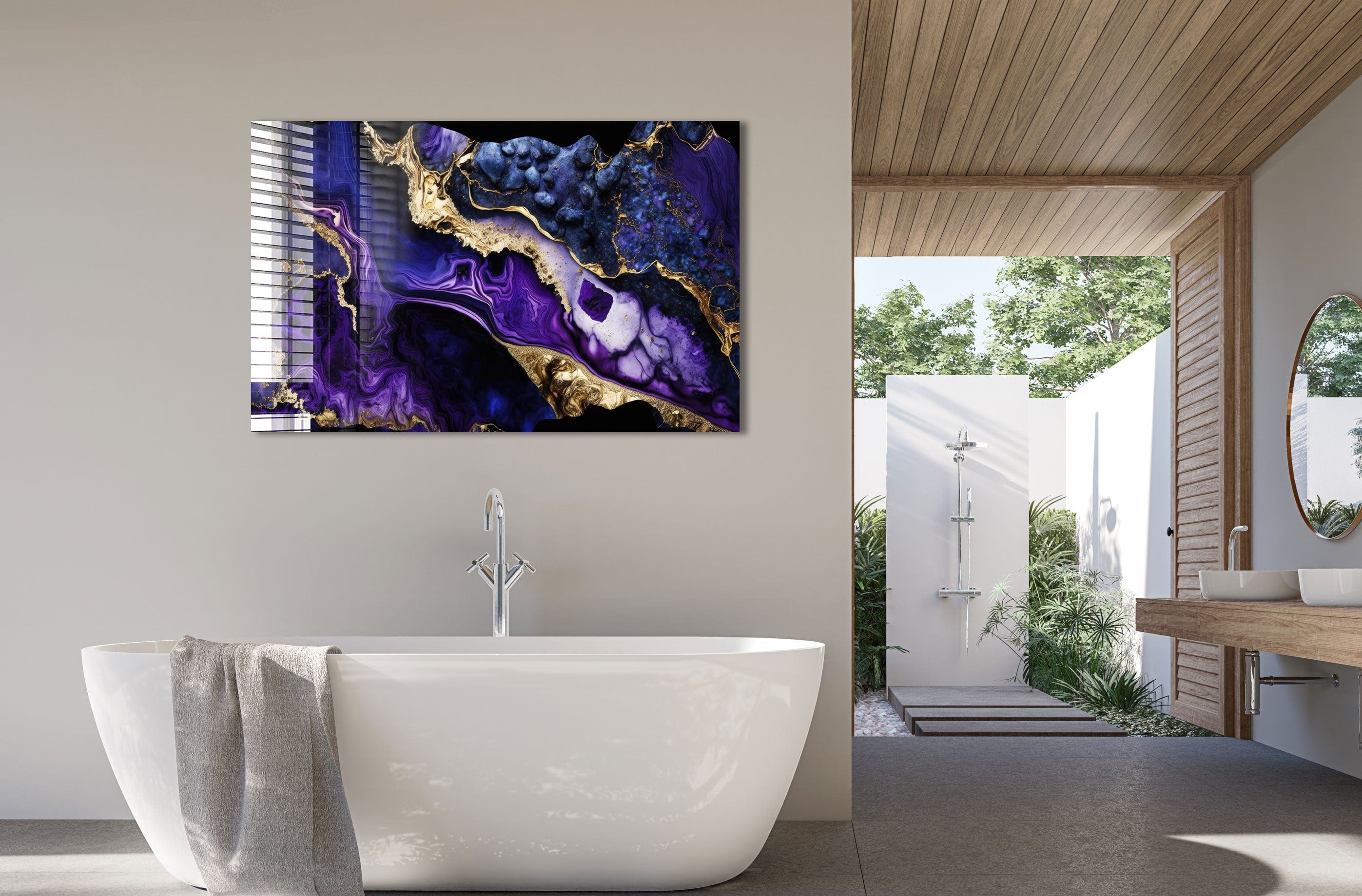 Artronauts Glass Print Violet Marble Design