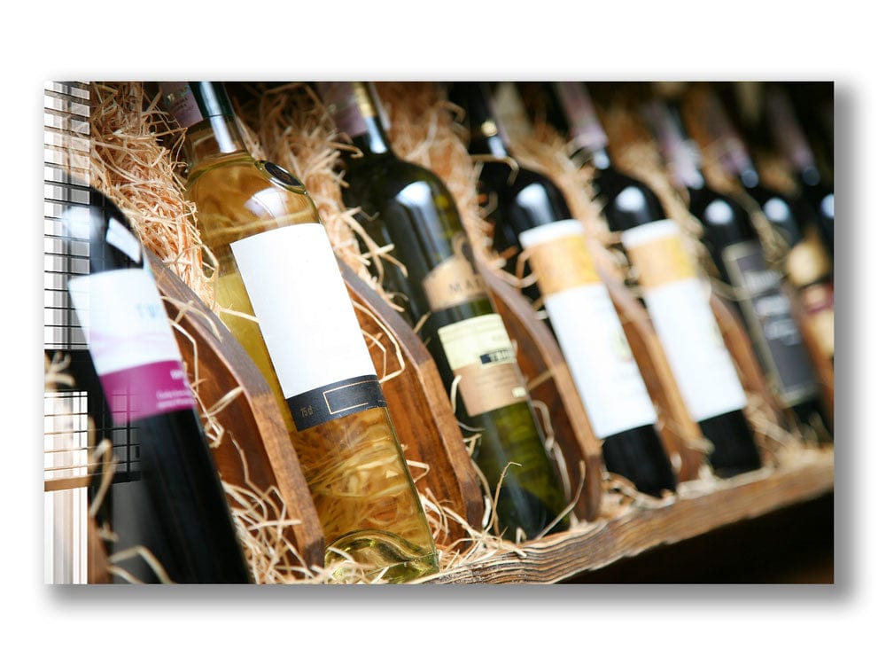 Artronauts Glass Print Wine Bottles