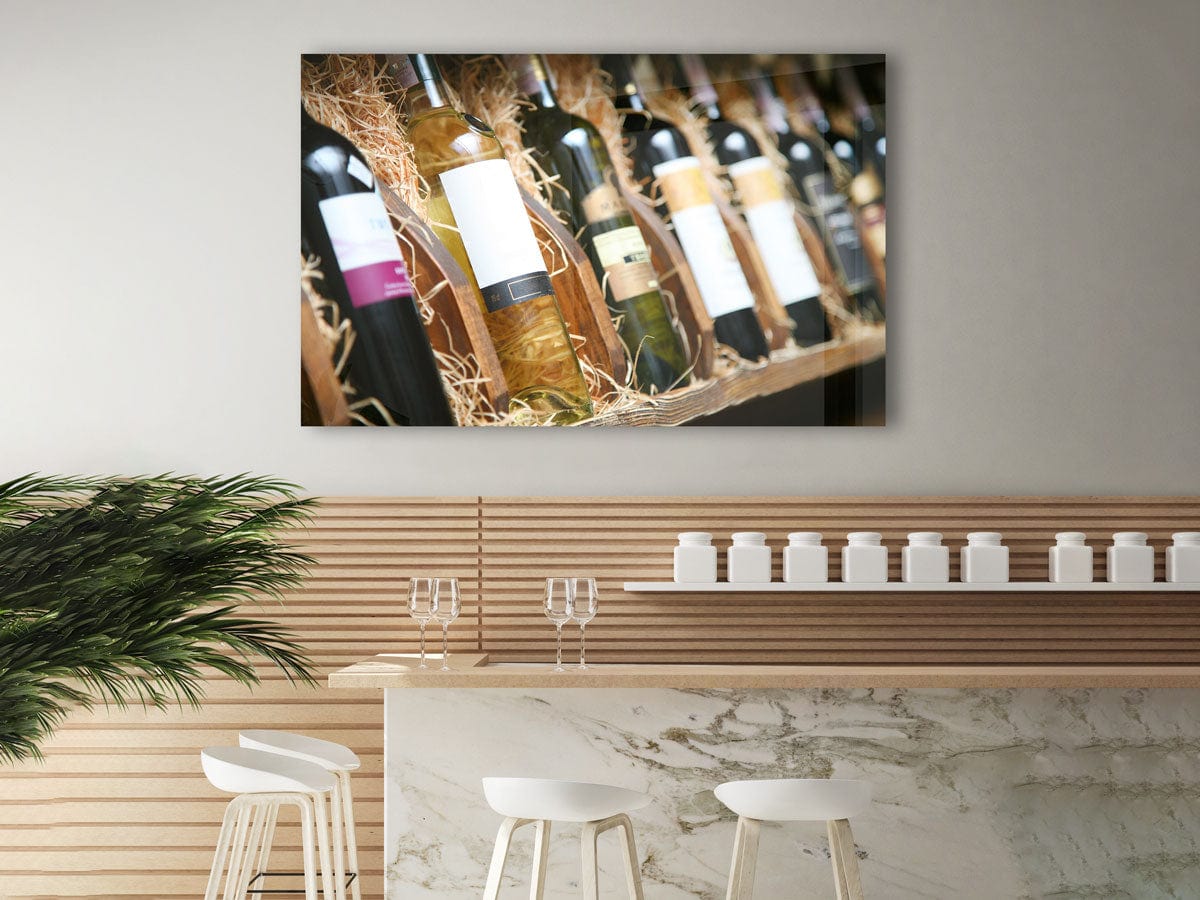 Artronauts Glass Print Wine Bottles