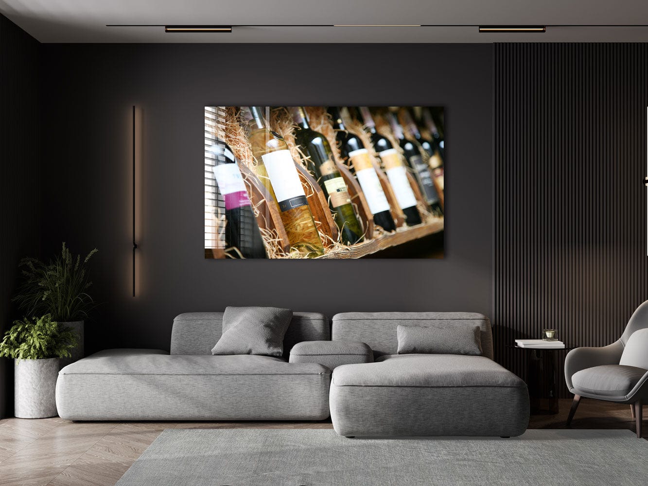 Artronauts Glass Print Wine Bottles