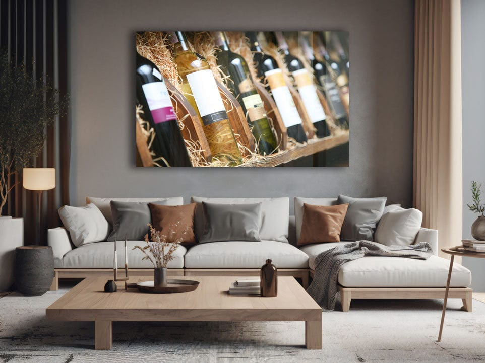 Artronauts Glass Print Wine Bottles