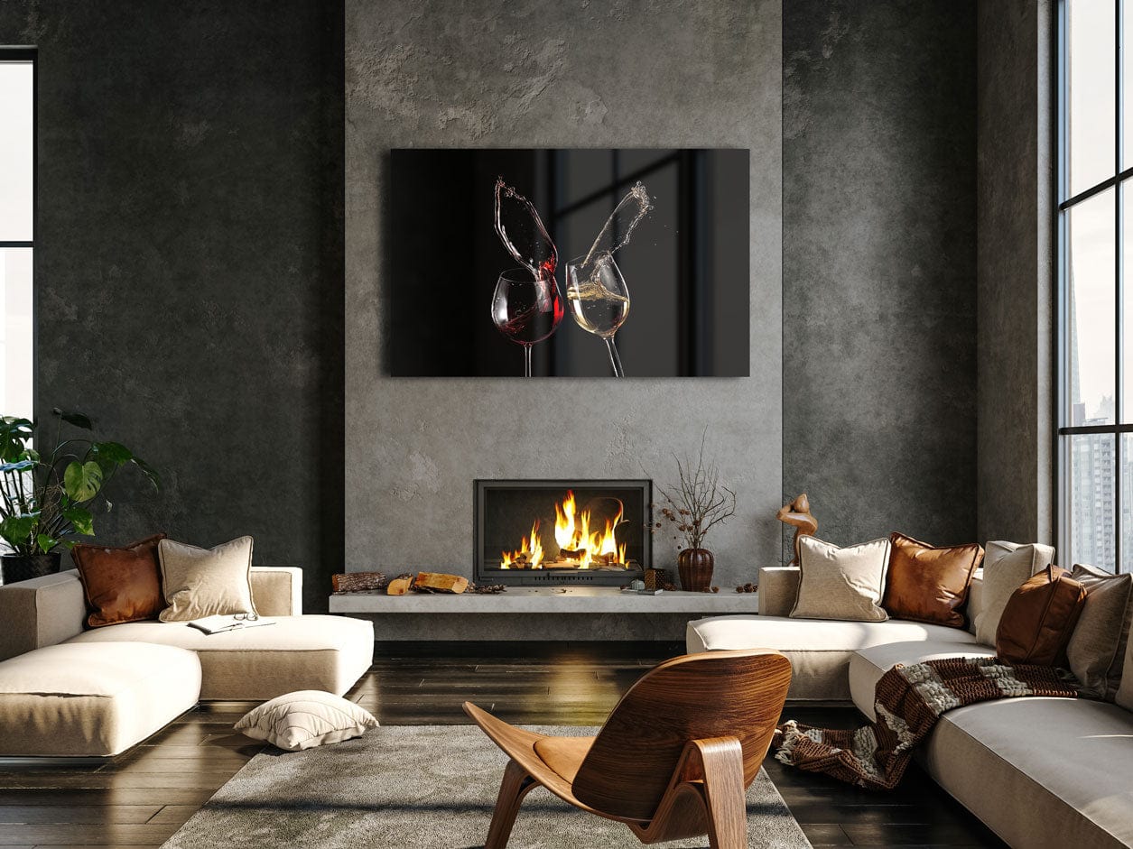 Artronauts Glass Print Wine Splash