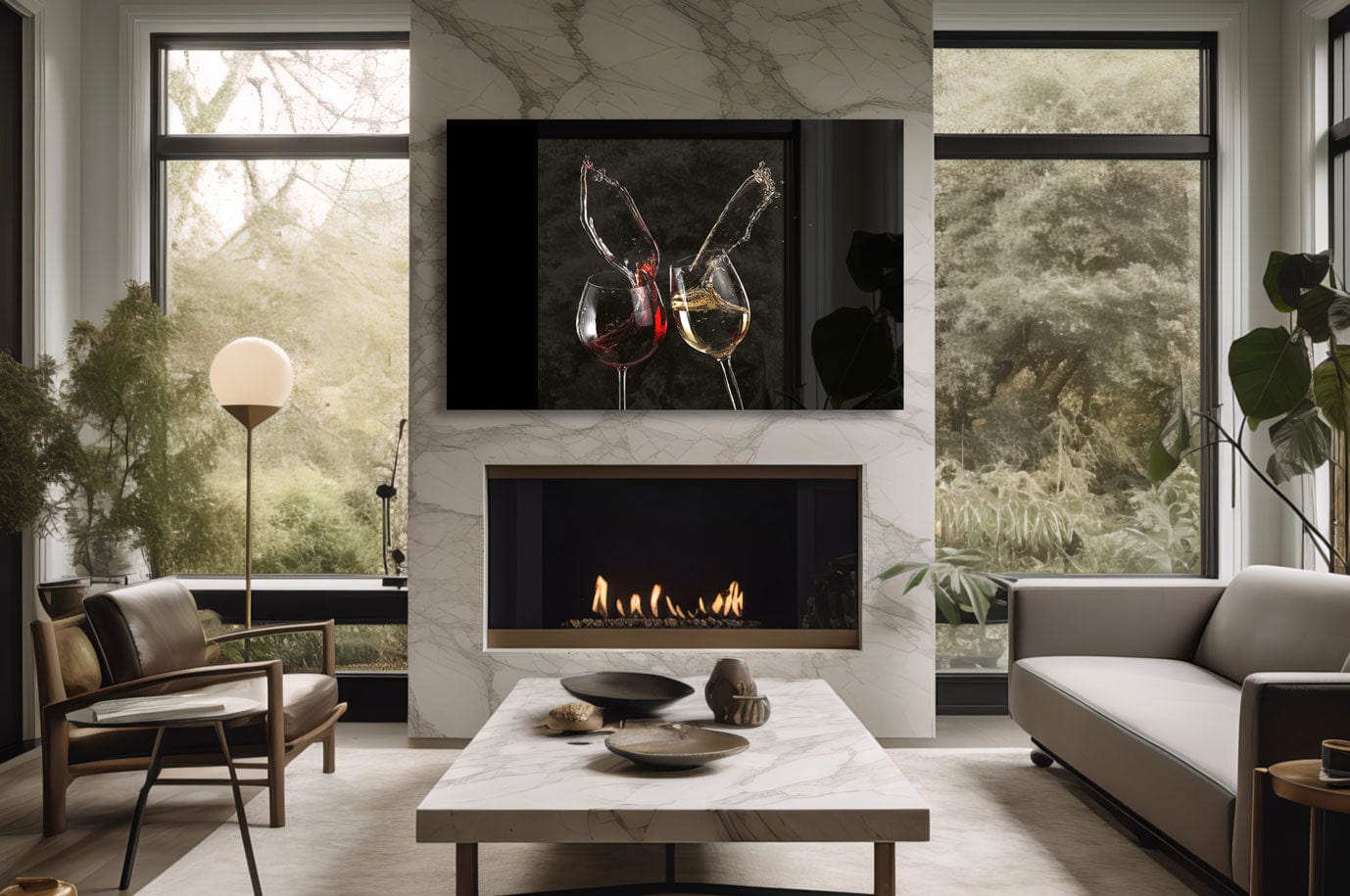 Artronauts Glass Print Wine Splash